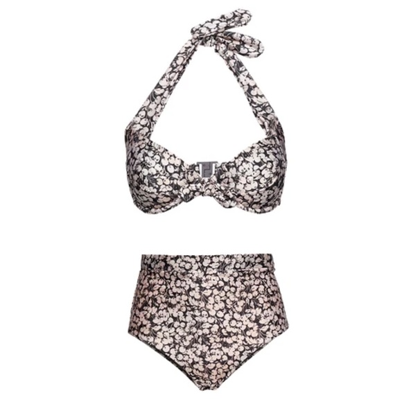 Zimmerman 50’s Prima Brown Cherry Halter Bikini 0A - Picture 4 of 12